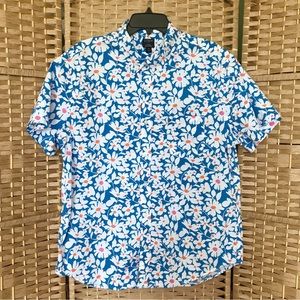 J Crew Factory Flex Wash Floral Short Sleeve Shirt